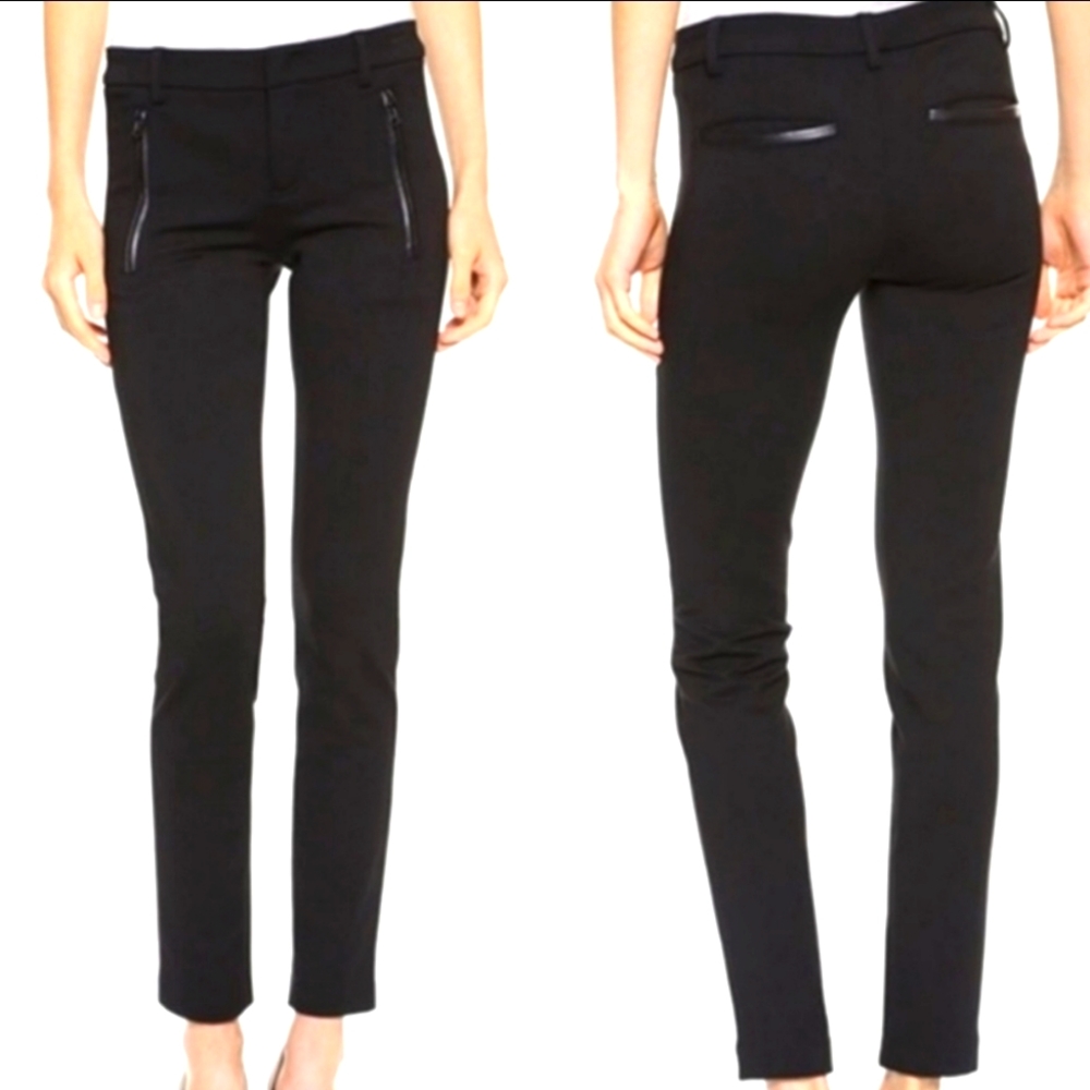 Vince Ponte leather trim trousers
